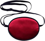 Soft Comfortable Silk Pirate Eye Patch for Adults Lazy Eye Amblyopia Strabismus Deep Red