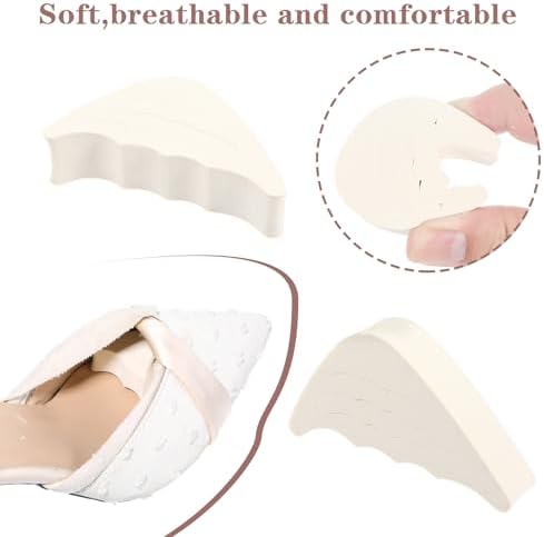 4 Pairs Shoe Filler Inserts, Adjustable Shoe Toe Inserts for Women Men Foam Cushion Fillers Make Shoes Fit for Loose Shoes (Beige)