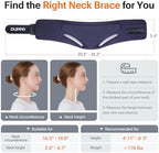 Ergonomic Neck Brace for Neck Pain and Support, Throat-Friendly V-Shape Cervical Collar with Dual Memory Foam for Comfort and Cervical Spine Pressure Relief, Vertebrae Stability (16.5" - 19.0")