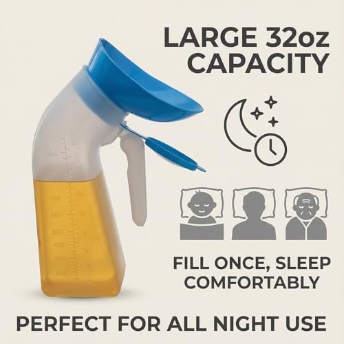 Female Urinal 2 Pack, Spill-Proof Portable Urinal for Women, Reusable Pee Funnel for Travel, Car, Camping, and Bedridden Patients, Female Urination Device & External Catheter