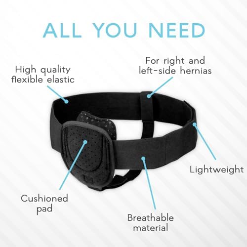 Adamson Inguinal Hernia Support Belt for Men I Fits Left or Right Side I Post Surgery Men and Womens Hernia Support Truss for Inguinal, Groin Hernias I Adjustable Waist Strap
