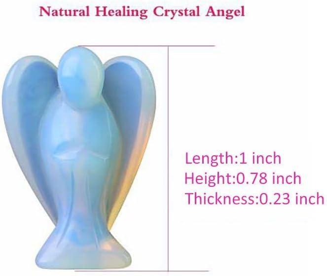 Guardian Angel Figurine, Red Carnelian Healing Crystal Stone Statue, Hand Carved Spiritual Pocket Angel for Reiki Chakra Peace, Home Office Desk Decoration, Religious Meditation Gift