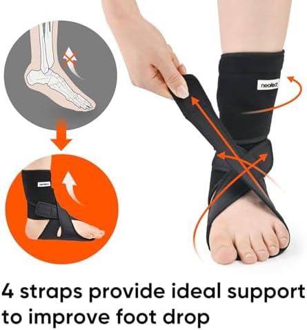 NEOFECT Drop Foot Brace - Adjustable AFO Ankle Brace for Walking & Stroke Recovery, Breathable Material for Ankle and Foot Support, Comfortable Design (Medium/Right)