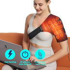 Shoulder Heating Pads for Pain Relief - Jade Stone Heated Shoulder Wrap with 3 Temperature Settings, Ideal for Rotator Cuff, Shoulder Soreness Relief at Home,Office-Jet Black
