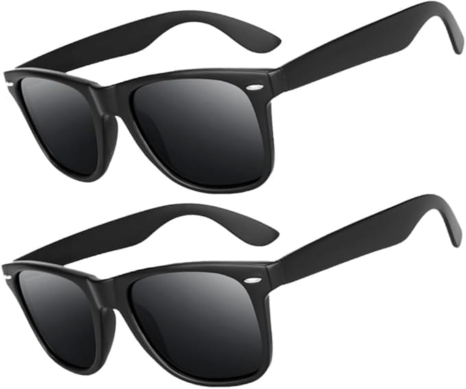 kkhouse 2 Pack Unisex Anti-Myopia Astigmatism Glasses Men's Women's Vision Improvement Strabismus Correction Fatigue Glasses(Black-T7-B2)