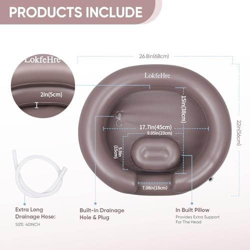 Portable Inflatable Hair Washing Basin for Bedridden - Wash Hair in Bed with Inflatable Shampoo Bowl.For Elderly,Disabled,Injured,Ideal Inflatable Sink for Locs Detox