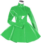 Long Sleeve Women Dress Turtleneck Dress for Women PVC Leather Elegant Party Dress Dress Plus Size Bridesmaid Dress,Green,XXL