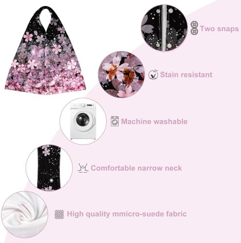 2 Pack Adult Bibs Scarf for Women,Reusable Adult Bibs for Eating with Optional Crumb Catcher, Waterproof Washable