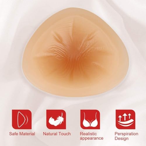 Triangle Silicone Breast Form Mastectomy Prosthesis Concave Bra Enhancer Inserts (1 Piece)