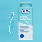 TePe Bridge and Implant Floss for Dental Implants, Bridges, and Braces, Dental Flossers, 30 Pieces (Pack of 2)