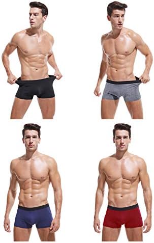 Mens No Ride-up Boxer Briefs Stretch Comfortable Breathable Cotton Underwear 4 Pack
