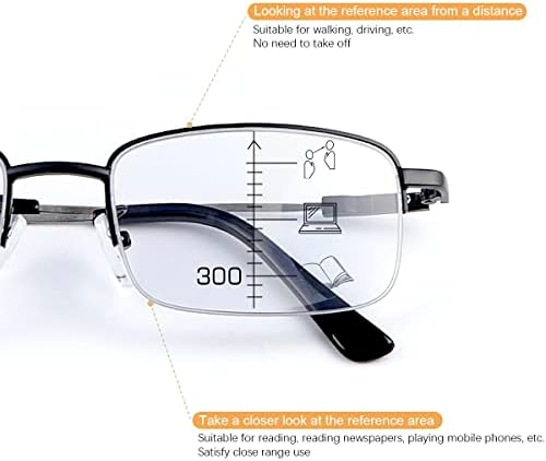 LJIMI Photochromic Progressive Multifocus Reading Sunglasses UV400 Protection Transition Sun Readers Anti Blue Light Glasses