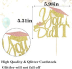 LVEUD I Did It Cake Topper - Congrats Grad Cake Toppers - Graduation Party Decorations (gold)