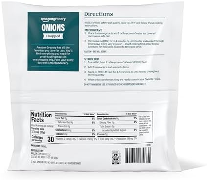 Amazon Grocery, Chopped Onions, 12 Oz, Frozen