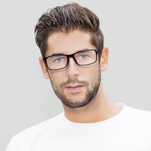6 Pack Rectangle Reading Glasses for Women Men Lightweight Flexible Blue Light Blocking Readers with Spring Hinges
