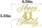 Happy 41st Birthday Cake Topper- Golden flash Cheers to 41 Years Birthday Cake,41st Fabulous Cake Decoration,Happy forty-one Theme Party Decorations Supplies