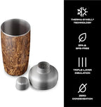 S'well Stainless Steel Shaker Set with Jigger, 18oz, Teakwood, Triple Layered Vacuum Insulated Container Keeps Cocktails Colder for Longer, BPA Free Barware