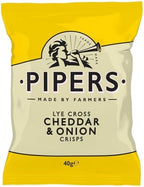 Pipers Crisps Lye Cross Cheddar and Onion (Pack of 24)
