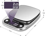 GeRRiT Kitchen Scales Digital,10kg/1g Electronic Baking & Cooking Scale with LCD Display Silver,Stainless Steel Scale, Tare Function, 4 Unit(G/ML/OZ/LB.OZ)