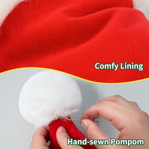 Iioscre Kids Santa Hat Toddler Christmas Hats Plush Xmas Luxury Velvet, Thick Classic Child Party Supplies for New Year Festive
