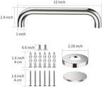 2 Pack 12 Inch Shower Grab Bar, ZUEXT Chrome Stainless Steel Bathroom Grab Bar, Shower Handle, Bathroom Balance Bar, Safety Hand Rail Support - Handicap, Elderly, Injury, Senior Assist Bath Handle