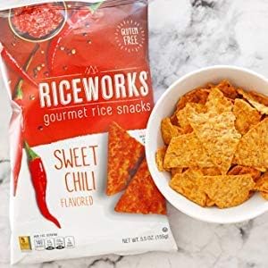 Riceworks Sweet Chili Rice Chips & Snacks, Non GMO, Gluten Free, 5.5 oz. per bag (Sweet Chili, 6 Pack)