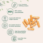 Micro Ingredients Pure Turmeric Curcumin Supplement 1,000mg – 95% Curcuminoids with Black Pepper & Ginger – High Absorption for Joint & Antioxidant Support* – Filler Free, 240 Veggie Capsules