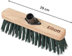 Elliott 29cm Green PVC Fibre Broom Head with Stiff Synthetic Bristles – Heavy Duty, Ideal for Outdoor use, Workshops, Warehouses and Gardening