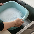 Addis Premium Soft Grip Large Rectangular Washing Up Bowl, 9.5 Litre, Sea Mist