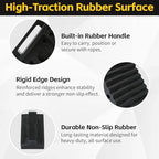 MaxxHaul Solid Rubber Wheel Chock 2-Pack | 8" x 4" x 6" Heavy-Duty Tire Stop | Non-Slip Traction Pads | Built-In Handle | All-Weather Vehicle Safety Block (70472)