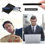 SKYOAK Evolved Folding Reading Glasses For Women Men Blue Light Blocking Anti UV Eyestrain Foldable Portable Compact Readers with Flat Hard Case Pocket Computer glasses 1.5 BLACK