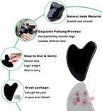 Ditind Gua Sha Facial Tools, Black Obsidian Gua Sha Massage Tool, Natural Jade Guasha Tool for Face and Body Skin Massage. Gua Sha Set for SPA Acupuncture Therapy, Trigger Point Treatment.