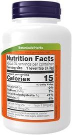 NOW Foods Supplements, Certified Organic, Spirulina Powder, Rich in Beta-Carotene (Vitamin A) and B-12 with naturally occurring GLA & Chlorophyll, 4-Ounce