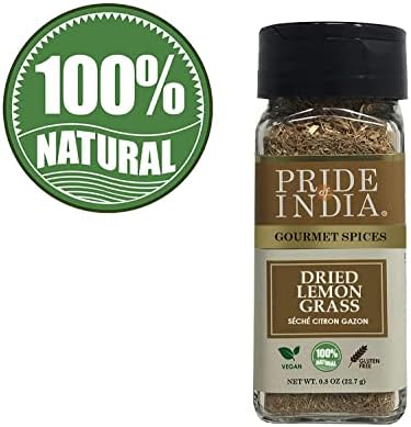 Pride of India Dried Lemongrass 0.8 oz | Fine Cut & Sifted Aromatic Lemon Grass Herb for Tea, Soup, Salad, Marinades & Seasoning | Fresh Citrus Flavor & Versatile Culinary Use
