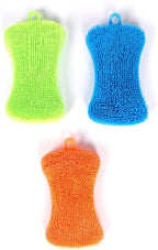 3 Pcs Silicone Dish Scrubber, Multi-Purpose Sponge Dish Brushes, Reusable Sponge Brush for Kitchen Dishes Washing and Cleaning, Dry Fast