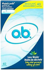 o.b. Pro Comfort Applicator Free Digital Tampons, Regular Absorbancy, 40 Count (Pack of 1)