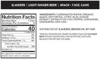 Q LIGHT GINGER BEER with Real Ginger & Organic Agave - Ideal for Cocktails & Mocktails - Made with Real Ingredients, Perfectly Carbonated, & Less Sweet - 40 Calories per Can - 7.5 Fl oz (Pack of 24)