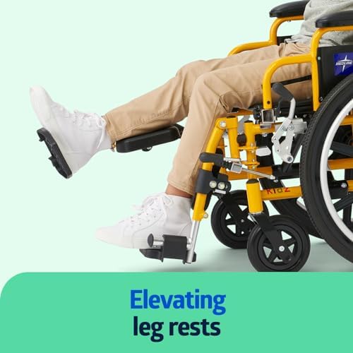 Medline Pediatric Wheelchair for Children - Promoting Comfort and Mobility, 14”W x 12”D Seat