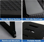 Foldable Small Waterproof Plastic Corner Stool for Bathroom - Foldable Non-Slip Shower Bench/Bathtub Stool for The Adults&Elderly,Holds Up to 330 lbs, 17.7 inches
