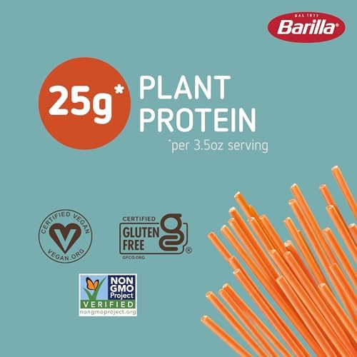 Barilla Red Lentil Spaghetti Pasta, 8.8 oz - Vegan, Gluten Free, Non GMO & Kosher - Made with Plant Based Protein