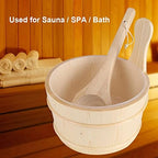 Bathroom Organic Wooden Bucket and Ladle Set for Sauna Spa Bath Accessories