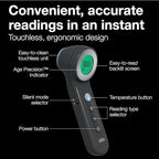 Braun Sensian 7 Forehead 3-in-1 Non-Contact Infrared Thermometer, Age Precision Technology, Color-Coded Digital Display, Baby and Child Friendly, No. 1 Brand Recommended by Pediatricians