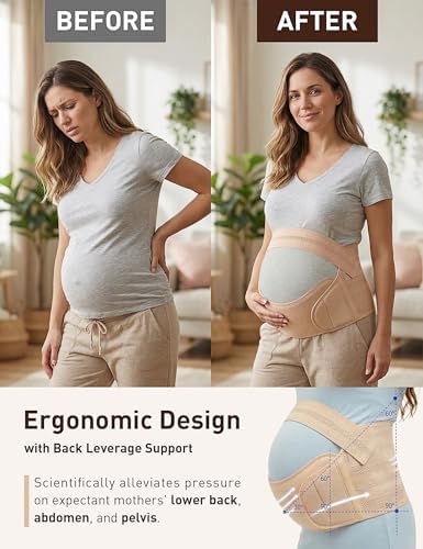 Pregnancy Belly Band - Ergonomic Maternity Support Belt for Back, Pelvic & Belly Pain Relief, Adjustable Comfortable Support for Pregnant Women
