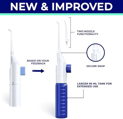 Oravix Dental Water Flosser, Tonsil Stone Remover, Gentle Oral Irrigator for Sensitive Teeth and Gums, Kids Manual Water Flosser, No Electricity or Batteries