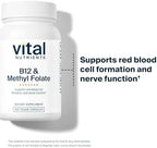 Vital Nutrients Vitamin B12 & Methyl Folate - Vegan Methylated Folate & B12 Supplement - 5-MTHF Plus B12 Supports Nervous System & Metabolism* - Gluten, Dairy, Soy Free - 100 Capsules