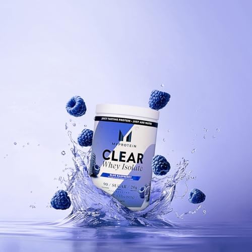 Myprotein Clear Whey Isolate Protein Powder, 20 Servings (1.1lbs) Blue Raspberry, 20g Protein per Serving, Naturally Flavored Drink Mix, Daily Protein Intake for Superior Performance