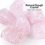 JOHOUSE 6PCS Natural Pink Rose Quartz, Rough Stones Large Raw Crystals Bulk Healing Gemstones for Reiki, Tumbling, Fountain Rocks