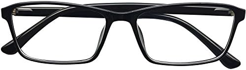 Mens Womens +2.00 Gloss Black Retro Reading Glasses Readers Spectacles Eyeglasses Student Eyewear