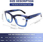 AQWANO Oversized Design Reading Glasses for Women/Men, Computer Blue Light Blocking Fashion Square Reader Anti Glare/Fatigue