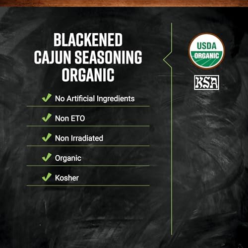 Frontier Co-op Organic Blackened Cajun Seasoning, 1lb Bulk Bag - Bold, Smoky Spice Blend with Cayenne and Paprika for Seafood, Grilling, Snacks, Restaurant Supply | 16 Ounce (Pack of 1)
